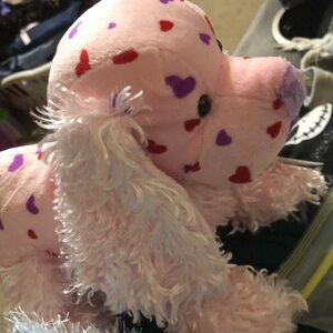 Pink Heart Patterned Dog Plush Toy